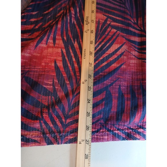 Catherines 2XWP Palm Leaf Print Open Front Lightweight Cardigan Cover Up Texture - Picture 5 of 9